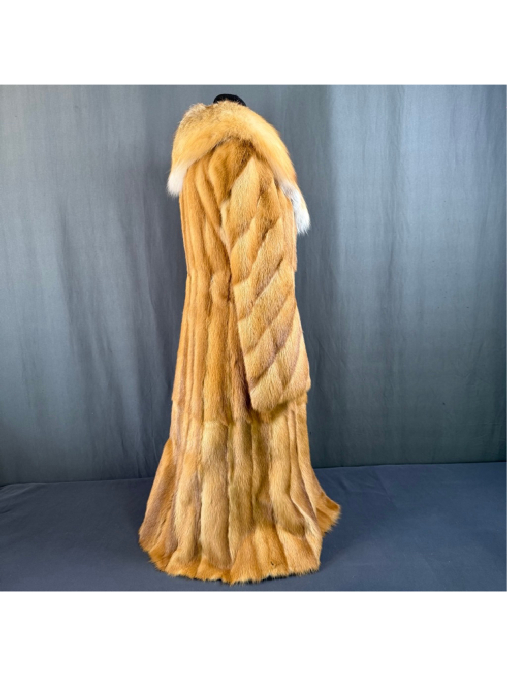 Vintage 70s Mink Fur Coat Women M Hurtig Fox Fur Collar Old Money Hollywood Glam - Picture 7 of 17